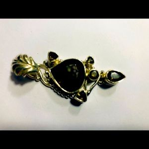 925 silver and brown quartz